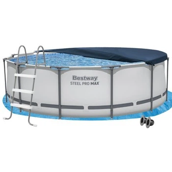 Круглый каркасный бассейн Bestway 56260-4в1, 366х100 см с подстилкой, стремянкой, тентом, отличное решение для семейного отдыха