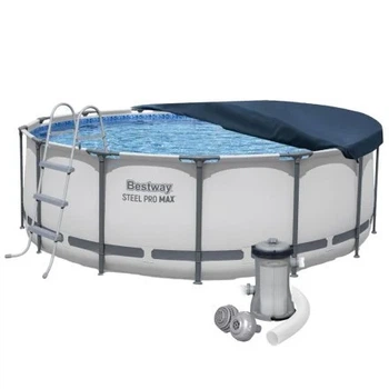 Большой каркасный бассейн 15 232 л. Bestway 5612X, 427х122 см (бассейн, фильтр 3 028 л/час, стремянка, тент)