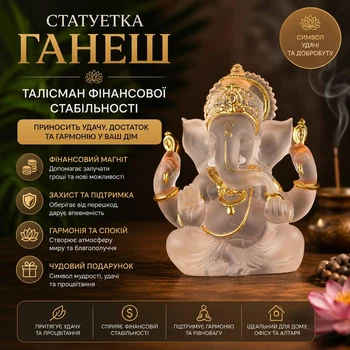 Статуэтка Ганеша Индийское божество талисман для дома и алтаря Талисман финансового благополучия и гармонии