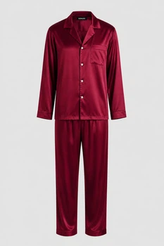 Чоловіча шовкова піжама BOBRAND “Cherry Night” — сорочка і штани - 2XL