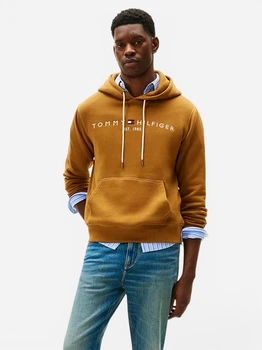 Худі на флісі утеплене чоловіче Tommy Hilfiger 63730451 M Коричневе (1159862912)