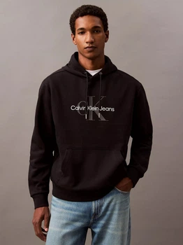 Худі на флісі утеплене чоловіче Calvin Klein 215894664 M Чорне (1159862986)
