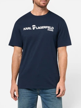 Футболка бавовняна чоловіча Karl Lagerfeld 500155861 L Синя (1159863590)