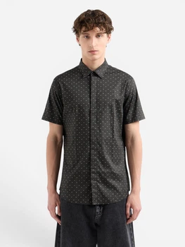 Сорочка бавовняна чоловіча Armani Exchange 400038566 2XL Чорна/Сіра (1159863771)