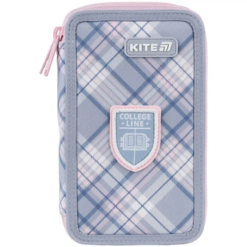 Пенал без наполнения Kite College Line Girl K25-623-1, 2 отделения, для девочки