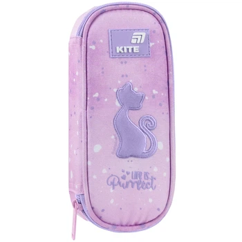Пенал Kite Catsline K26-599-1, 1 отделение, клапан с карманом на молнии, для девочки