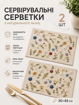 Набір сервірувальних серветок з льону 2 шт