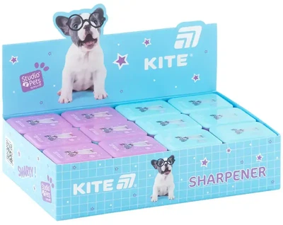 Набор точилок для карандашей Kite Studio Pets с контейнером ассорти цветов 24 шт (SP26-116)