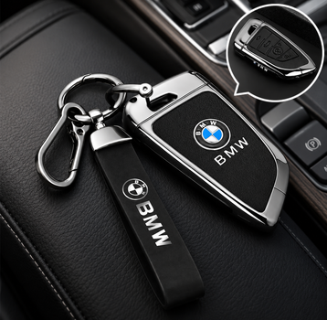 Стильный защитный чехол для ключей BMW: металл и резина, премиум-дизайн