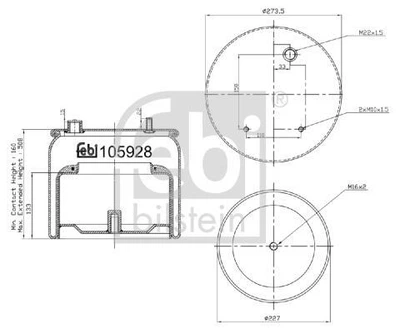 Балон пневматичної ресори, пневматична підвіска Febi Bilstein 105928