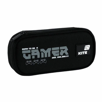 Пенал Kite Gamer "Игромания 21х8.5х5 см 1 отделение + органайзер прямоугольный на молнии черный (K26-662-15)