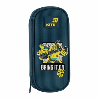 Пенал Kite Transformers "Трансформеры" 21х8.5х4.5 см 1 отделение + органайзер прямоугольный на молнии синий (TF26-662)