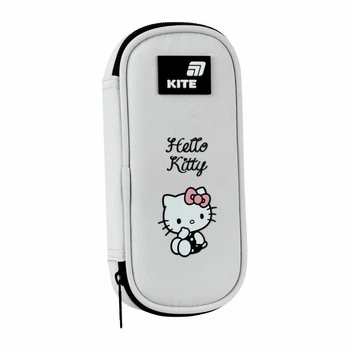 Пенал Kite Hello Kitty "Котёнок Китти" 21х8.5х5 см 1 отделение + органайзер прямоугольный на молнии серый (HK26-662-3)