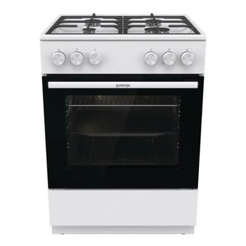 Плита Gorenje газовая, 72л, 60x60см, чугун, белый gg6a10wffm