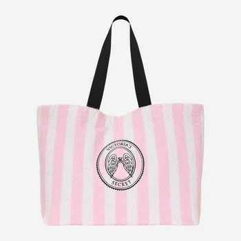 Сумка шоппер женская тканевая Victoria's Secret Angel Essentials Terry 687739438 Белый/Розовый (1159862235)