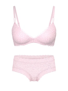 Кружевной комплект Victoria's Secret бюст Push-Up и трусики чики 1159863729 (Розовый 34B/S)