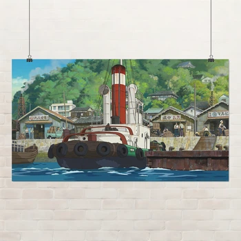 Постер Зі схилів Кокуріко, From Up on Poppy Hill (2011), аніме, маріна, корабель, A1 60×107 см (id6626)