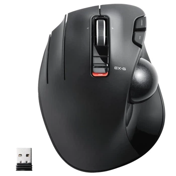 Проводная трекбольная мышь ELECOM EX-G / USB / 1500 DPI / 6 кнопок / Черная (102022038) - Б/У