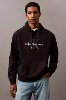 Мужское худи на флисе Calvin Klein 48(M) Чёрный (148009)