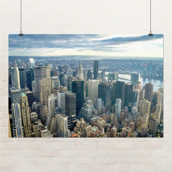 Постер Нью-Йорк, вид с высоты, New York, комнатный декор, A2 40×60 см (id0267)