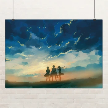Постер Атака на титанів, головні персонажі, Attack on Titans, аніме, A3 30×42 см (id0286)