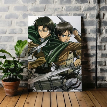 Інтер'єрна картина Атака на титанів, Леві та Ерен, Attack on Titans, аніме, 42×30 см (id0255)