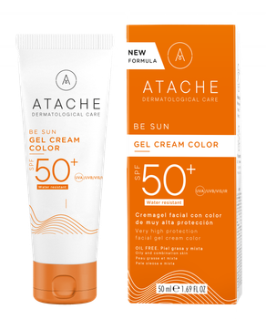 Atache Be Sun Gel Cream Color SPF50 + Омолоджувальний сонцезахисний крем-гель з тоном, 50мл