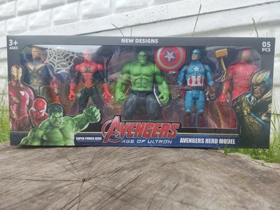 Набір супергероїв Avengers Age of Ultron: халк, Людина-павук, Тор, Капітан Америка, Залізна Людина.