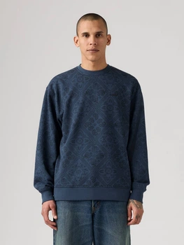Світшот на флісі утеплений чоловічий Levi`s 216486646 L Синій (1159863663)