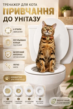 Набор для приучения котов к унитазу CitiKitty Toilette Training Kit накладка пластиковая