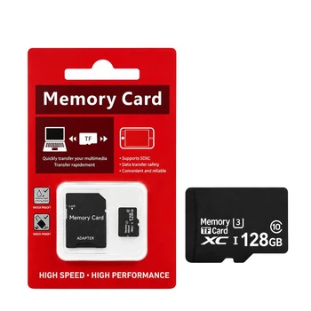 Карта пам'яті microSD 128GB Class 10 з SD адаптером для смартфона, MP3-плеєра, відеореєстратора та дитячого годинника