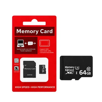 Карта памяти microSD 64GB Class 10 с SD адаптером для смартфона, MP3-плеера, видеорегистратора и детских часов