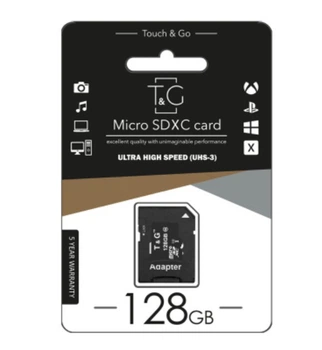 Карта памяти Micro SDXC 128 Гб Class 10 T&G с адаптером, высокая скорость чтения и записи, для смартфонов