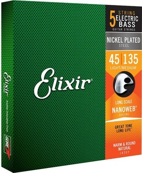 Струны для бас-гитары Elixir 14207 5S LM