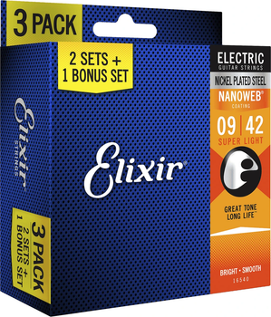 Струни для електрогітари Elixir EL NW SL (3 Pk)