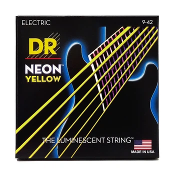 Струны для электрогитары DR Strings Neon Yellow Electric - Light (9-42)