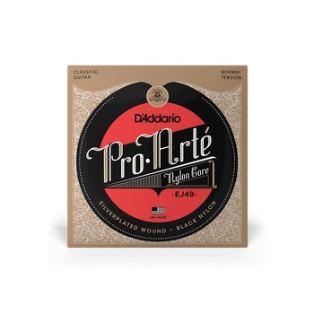 Струны для классической гитары DʼADDARIO EJ49 Pro Arte Black Nylon Normal Tension