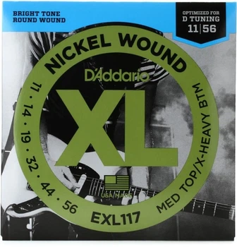 Струны для электрогитары DʼADDARIO EXL117 XL Nickel Wound Medium Top/Extra-Heavy Bottom (11-56)