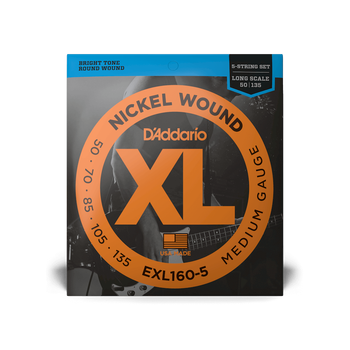Струны для бас-гитары DʼADDARIO EXL160-5 XL Nickel Wound Bass Medium 5-String (50-135)