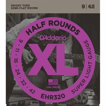Струны для электрогитары DʼADDARIO EHR320 XL Half Rounds Super Light (09-42)