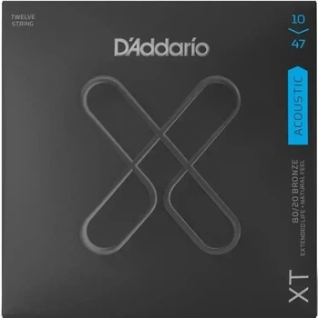 Струны для акустической гитары DʼADDARIO XTABR1047-12 XT 80/20 Bronze Light 12-String (10-47)