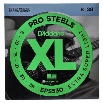 Струны для электрогитары DʼADDARIO EPS530 XL ProSteels Extra Super Light (08-38)