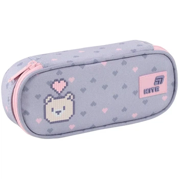 Пенал Kite Pixel Love K26-599-3, 1 отделение, клапан с карманом на молнии, для девочки