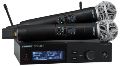 Подвійна цифрова бездротова система Shure SLXD24D+E/58-G65 з двома ручними передавачами/мікрофонами (0042406902489)
