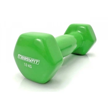 Гантель для фітнесу EasyFit 1 кг, з вініловим покриттям, салатова (395756)