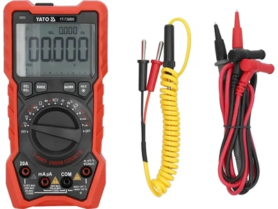 Мультиметр цифровой YATO TRUE RMS LCD диапазон 25000 YT-730895