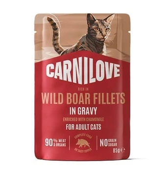 Вологий корм для котів Carnilove Gravy Wild Boar with Chamomile дикий кабан і ромашка в соусі 85 г