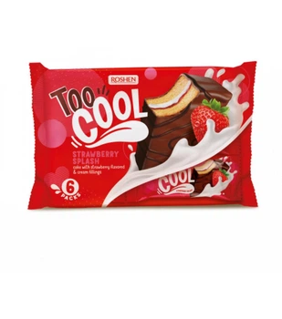 Упаковка Бісквітів Roshen Too Cool Strawberry Splash 270 г х 12 шт