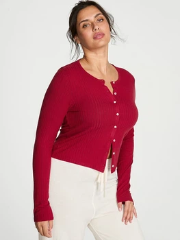 Пижамный кардиган женский Victoria's Secret 491367097 S Бордовый (1159864889)