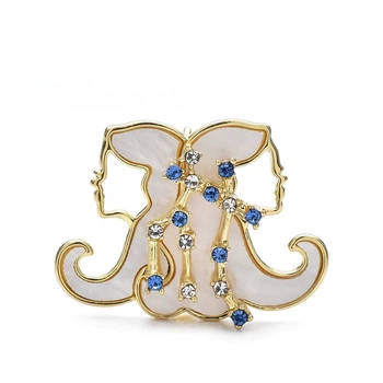Брошь BROCHE Знаки Зодиака Близнецы золотистая BRBF115534